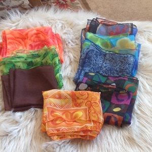Scarf Bundle - Colorful - Qty (8) - 16 w x 17.5 L